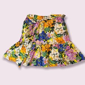 Ann Taylor floral Ruffle Skirt